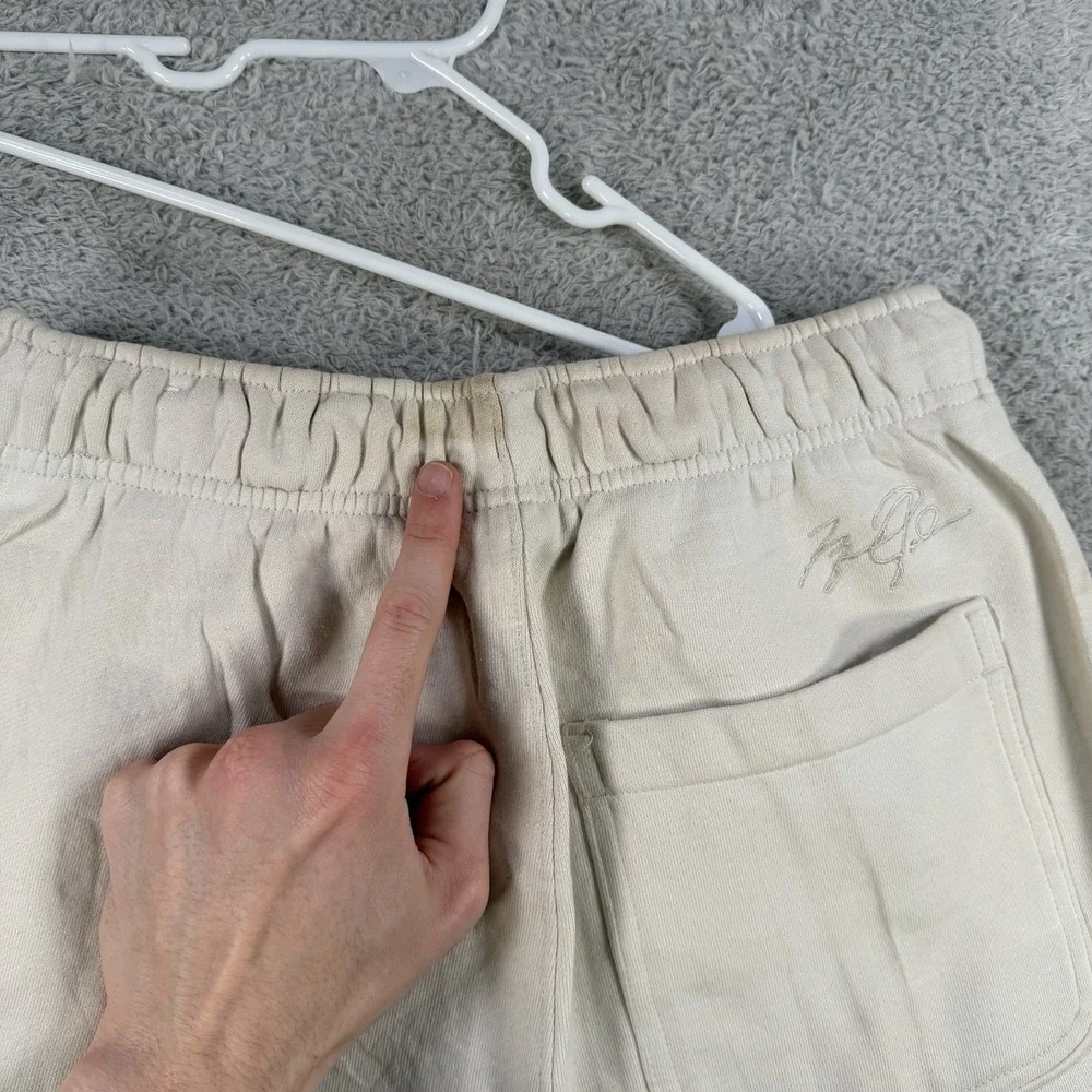Air Jordan Joggers Mens Small Cream Fleece Jumpman Drawstring Gym Sweatpants
